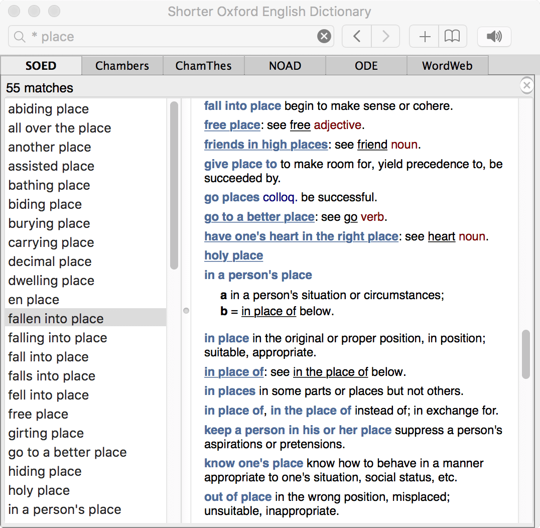 SOED search interface